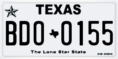 TX license plate BDO0155