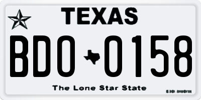 TX license plate BDO0158