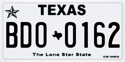TX license plate BDO0162