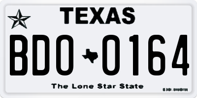 TX license plate BDO0164