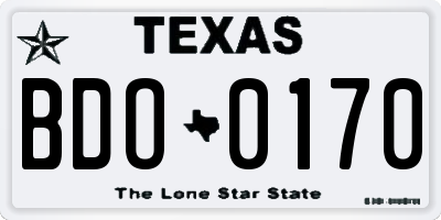 TX license plate BDO0170