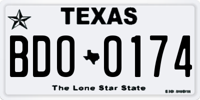 TX license plate BDO0174