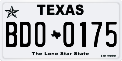 TX license plate BDO0175