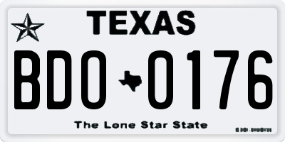 TX license plate BDO0176