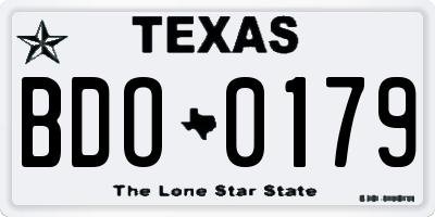 TX license plate BDO0179