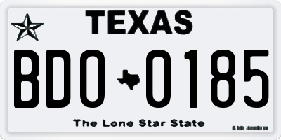 TX license plate BDO0185