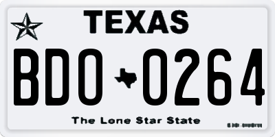 TX license plate BDO0264