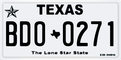 TX license plate BDO0271