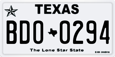 TX license plate BDO0294