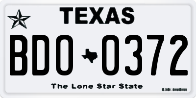 TX license plate BDO0372