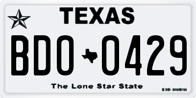 TX license plate BDO0429