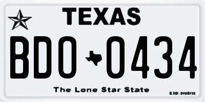TX license plate BDO0434
