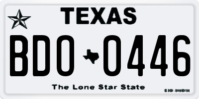 TX license plate BDO0446