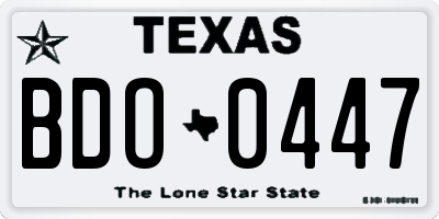 TX license plate BDO0447