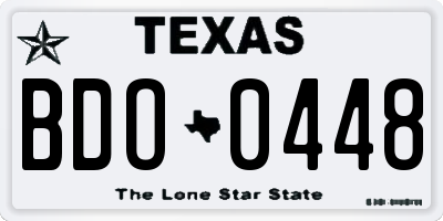 TX license plate BDO0448