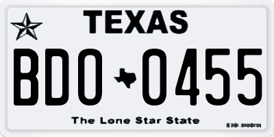 TX license plate BDO0455