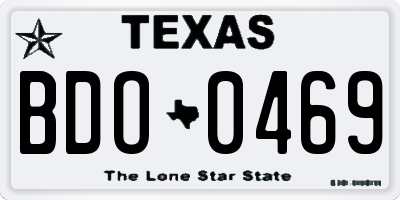 TX license plate BDO0469
