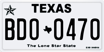 TX license plate BDO0470