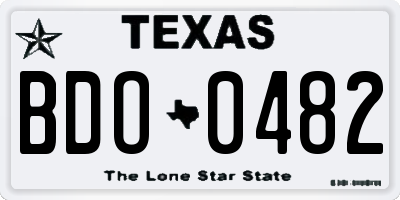 TX license plate BDO0482
