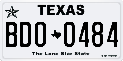 TX license plate BDO0484