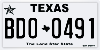 TX license plate BDO0491