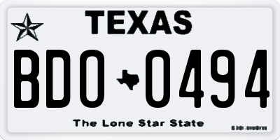 TX license plate BDO0494