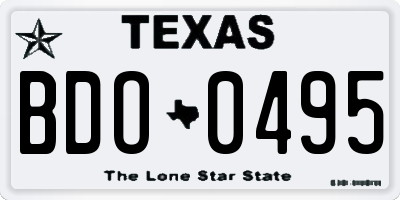 TX license plate BDO0495