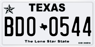 TX license plate BDO0544