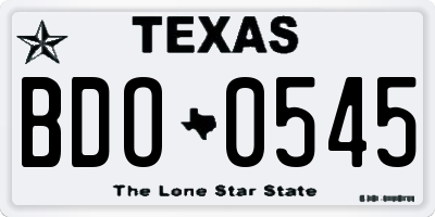 TX license plate BDO0545