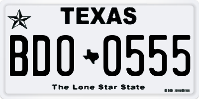TX license plate BDO0555