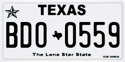 TX license plate BDO0559