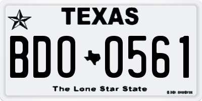 TX license plate BDO0561