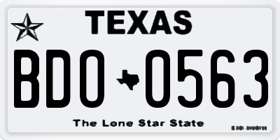 TX license plate BDO0563