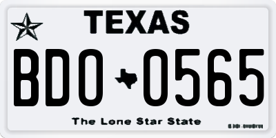 TX license plate BDO0565