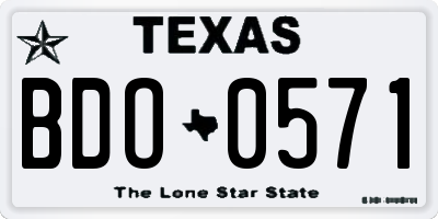 TX license plate BDO0571