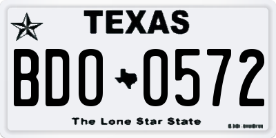 TX license plate BDO0572