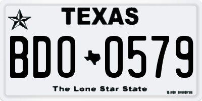 TX license plate BDO0579