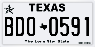 TX license plate BDO0591