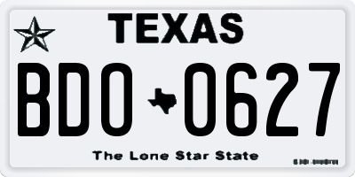 TX license plate BDO0627