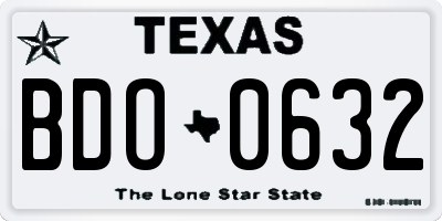 TX license plate BDO0632