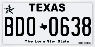TX license plate BDO0638