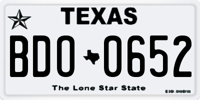TX license plate BDO0652