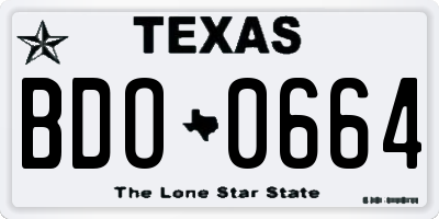TX license plate BDO0664