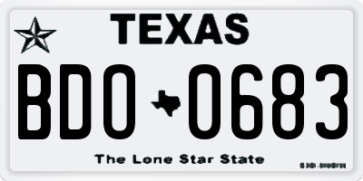 TX license plate BDO0683