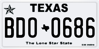 TX license plate BDO0686