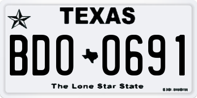 TX license plate BDO0691