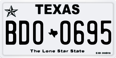 TX license plate BDO0695