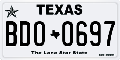 TX license plate BDO0697