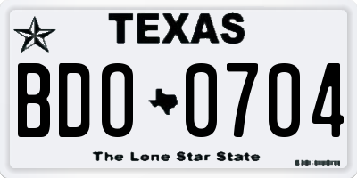 TX license plate BDO0704