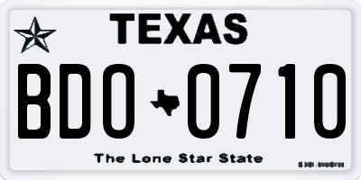 TX license plate BDO0710